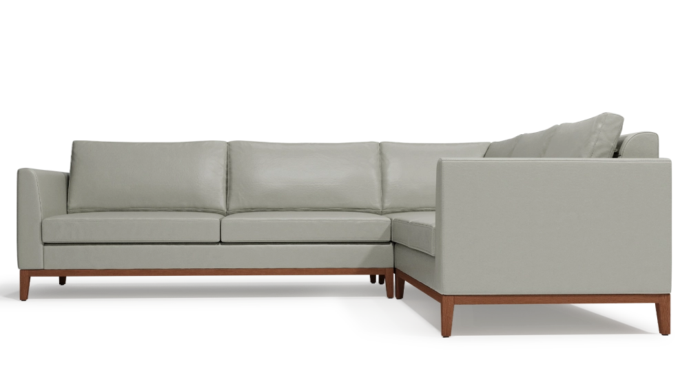 Canapé d'angle 5/6 places avec angle droit plus long cuir gris perle (2g - a - 2,5d) Canapé d'angle 5/6 places avec angle droit plus long cuir gris perle (2g - a - 2,5d)