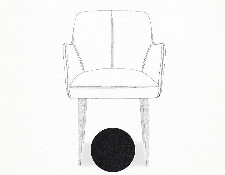 Vintage armchair with leather armrests black Vintage armchair with leather armrests black