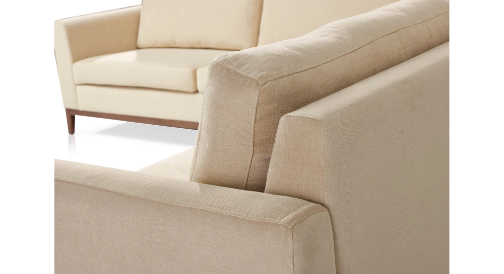 Canapé d'angle 6 places avec angle droit plus long tissu crème (2G - A - 3D) Canapé d'angle 6 places avec angle droit plus long tissu crème (2G - A - 3D)