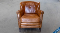 Fauteuil club cuir marron clair Fauteuil club cuir marron clair