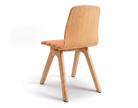 Silla de diseño de roble tapizada madera tinte X asiento tejido Y