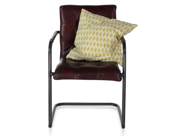 Fauteuil de bureau cuir rouge carmin