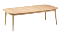 Table extensible en chêne 6 à 10 personnes avec plateau et allonges bois teinte naturelle 160x100 cm