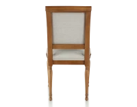 Chaise ancienne style directoire bois teinte ancienne et tissu beige naturel