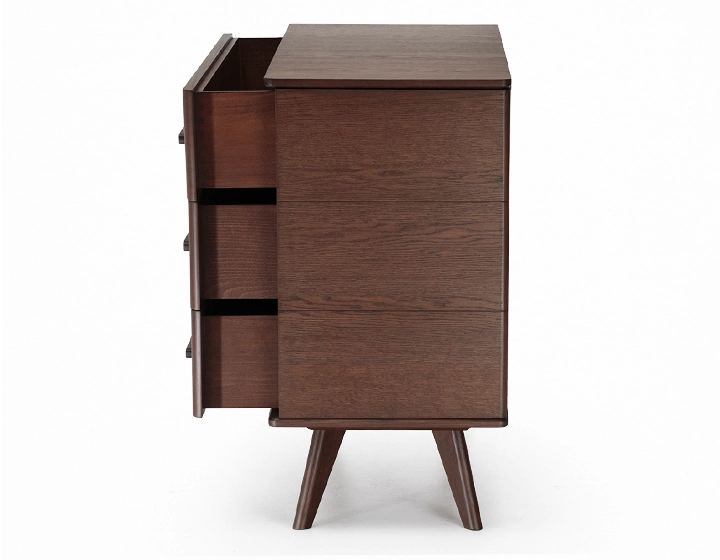 3-drawer oak chest of drawers dark brown stained wood 3-drawer oak chest of drawers dark brown stained wood