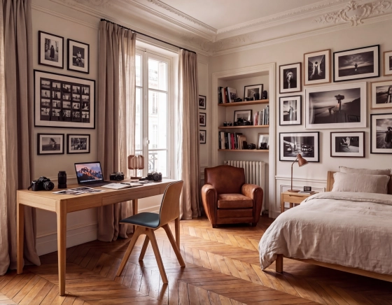 Bureau design en chêne teinte naturelle L150 cm