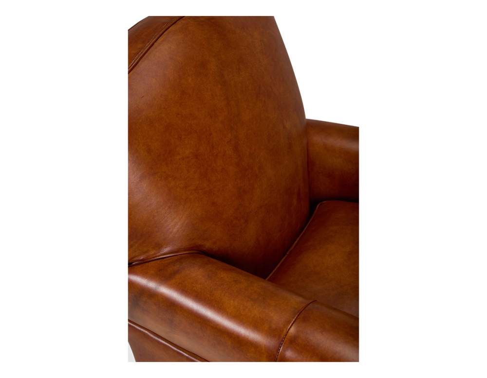 Fauteuil club cuir marron clair Fauteuil club cuir marron clair