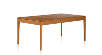 Table salle à manger 6 personnes en chêne teinte merisier plateau bois 140x90 cm