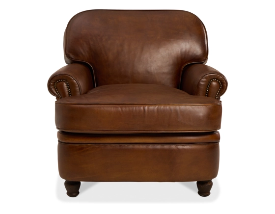 Fauteuil club cuir marron vintage