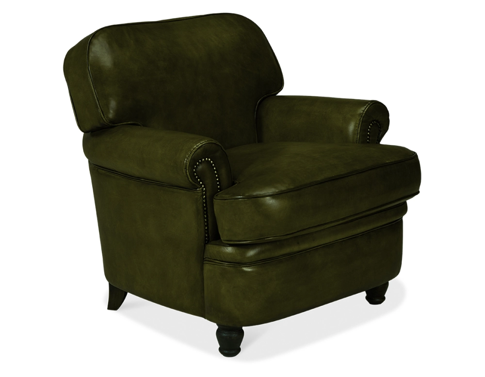 Leather club armchair olive green Leather club armchair olive green