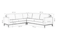 6/7 seater corner sofa with longer right hand corner cream fabric (2.5G - A - 3D) 6/7 seater corner sofa with longer right hand corner cream fabric (2.5G - A - 3D)
