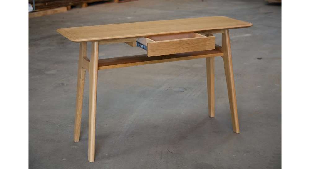Console fixe en chêne teinte naturelle 120x40 cm Console fixe en chêne teinte naturelle 120x40 cm