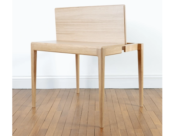 Folding oak console table natural tint 100x40 cm