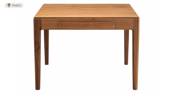 Bureau design en noyer teinte naturelle l80 cm