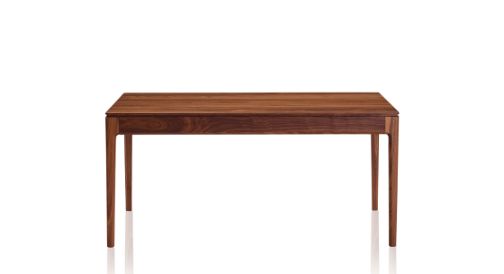 Table salle à manger 8 personnes en noyer teinte naturelle plateau bois 210x100 cm