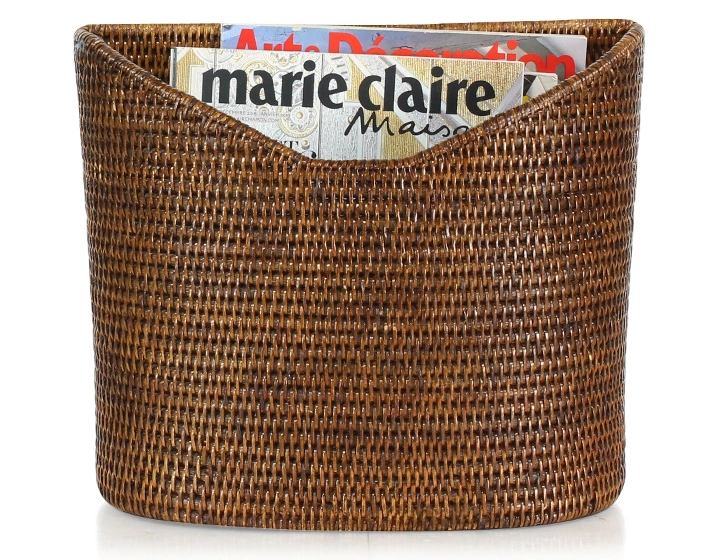 Brown rattan magazine rack Brown rattan magazine rack