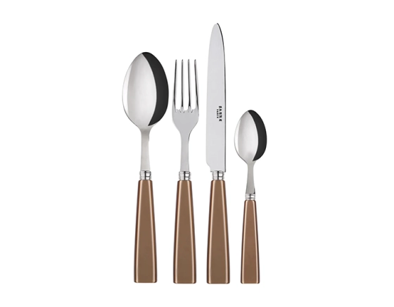 24 piece caramel dinner set