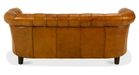 Canapé Chesterfield cuir 2 places cognac accoudoirs cloutés Canapé Chesterfield cuir 2 places cognac accoudoirs cloutés