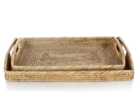 Plateau de service rectangulaire en rotin naturel grand modèle Plateau de service rectangulaire en rotin naturel grand modèle