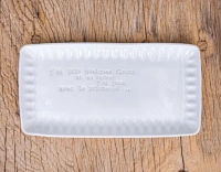 Rectangular dish with PM message Rectangular dish with PM message