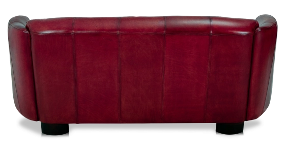 3 seater leather club sofa burgundy