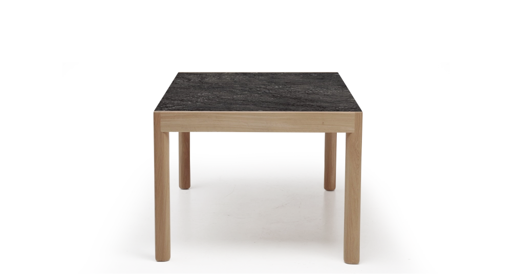 Table extensible 8 à 12 personnes en chêne et céramique allonges céramique bois teinte naturelle et céramique effet marbre gris 160x100 cm Table extensible 8 à 12 personnes en chêne et céramique allonges céramique bois teinte naturelle et céramique effet marbre gris 160x100 cm