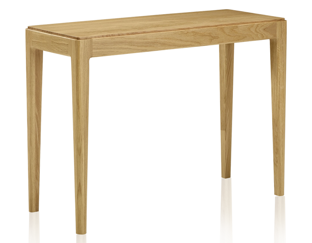 Console fixe en chêne sans tiroir teinte naturelle 100x40 cm