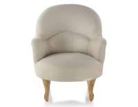 Toad armchair with armrests natural wood stain legs and beige chevron fabric Toad armchair with armrests natural wood stain legs and beige chevron fabric