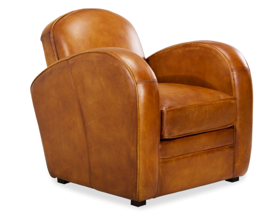 Fauteuil club cuir cognac