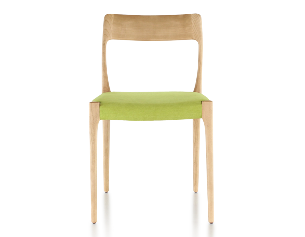 Chaise scandinave bois teinte naturelle assise tissu vert pomme Chaise scandinave bois teinte naturelle assise tissu vert pomme