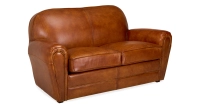 2 seater leather club sofa light brown piped armrests 2 seater leather club sofa light brown piped armrests