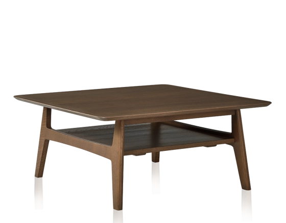 Square oak coffee table walnut stain 100x100 cm 100x100 cm