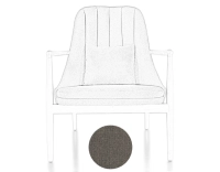 Fauteuil scandinave bois teinte merisier et tissu gris clair Fauteuil scandinave bois teinte merisier et tissu gris clair
