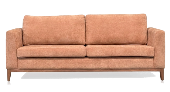 Canapé design 3 places tissu brun sienne