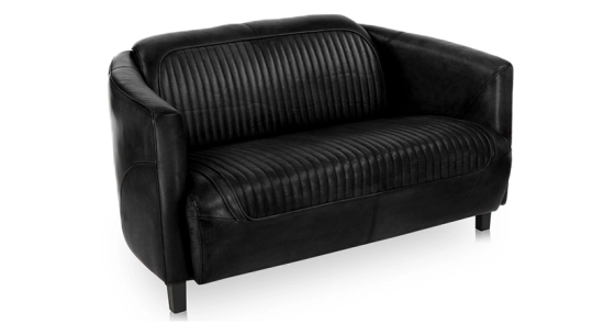 Canapé club cuir 2 places noir