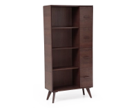Oak bookcase dark brown stained wood Oak bookcase dark brown stained wood