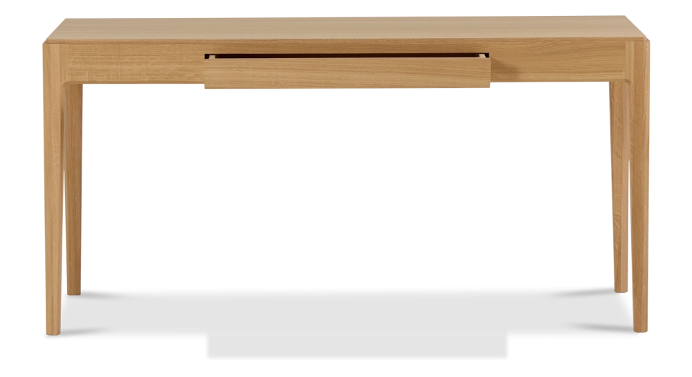 Bureau design en chêne teinte naturelle dorée L150 cm