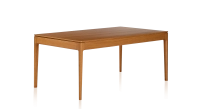 Table salle à manger en chêne 6 personnes teinte merisier plateau bois 140x100 cm Table salle à manger en chêne 6 personnes teinte merisier plateau bois 140x100 cm