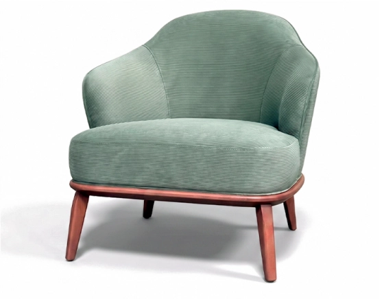 Sillón de diseño tissu velours côtelé vert forêt
