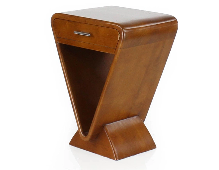 Table de chevet art déco bois teinte merisier Table de chevet art déco bois teinte merisier