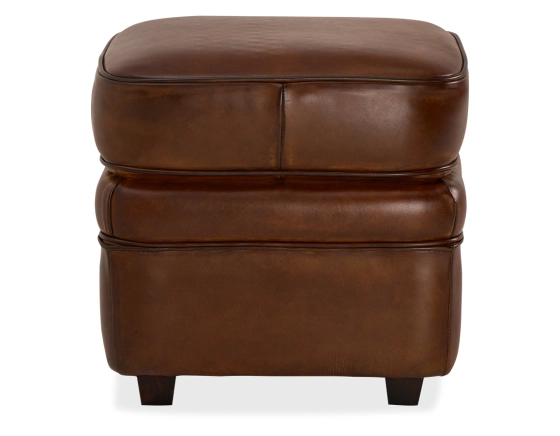 Leather pouffe vintage brown