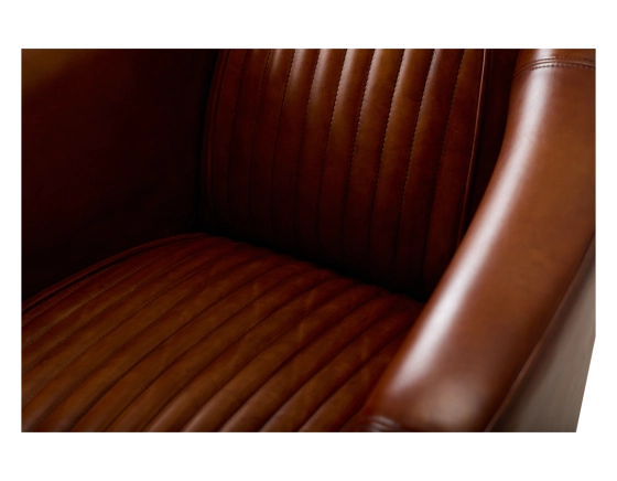 Leather club armchair light brown