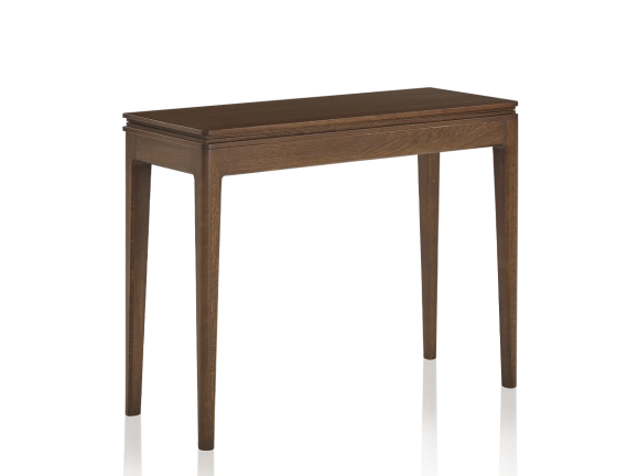 Folding oak console table dark brown tint 100x40 cm
