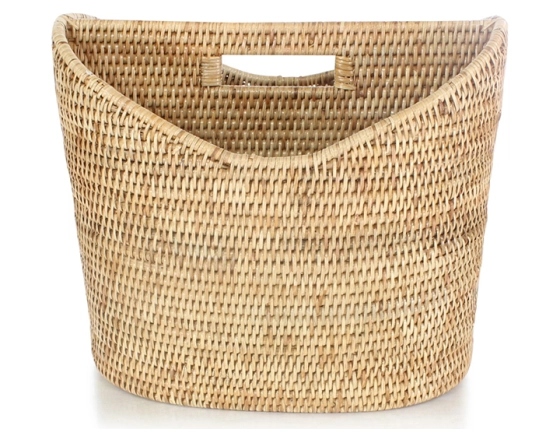 Natural rattan magazine rack