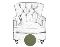Fauteuil Chesterfield tissu vert moyen dossier Fauteuil Chesterfield tissu vert moyen dossier