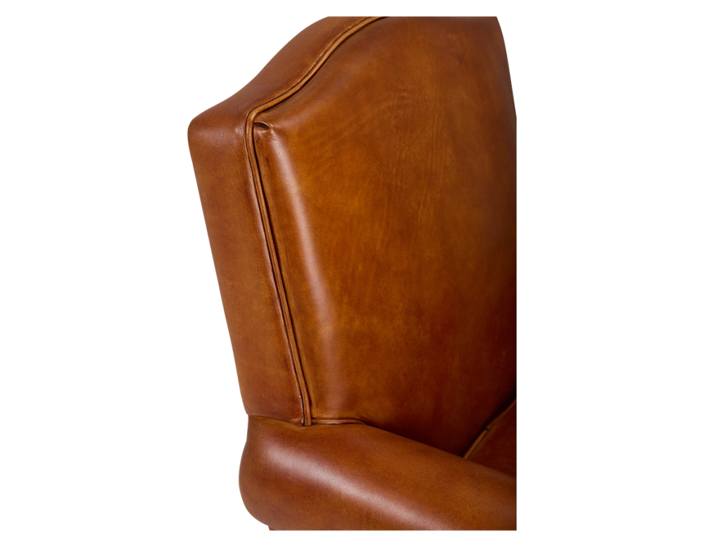 Fauteuil club cuir marron clair Fauteuil club cuir marron clair