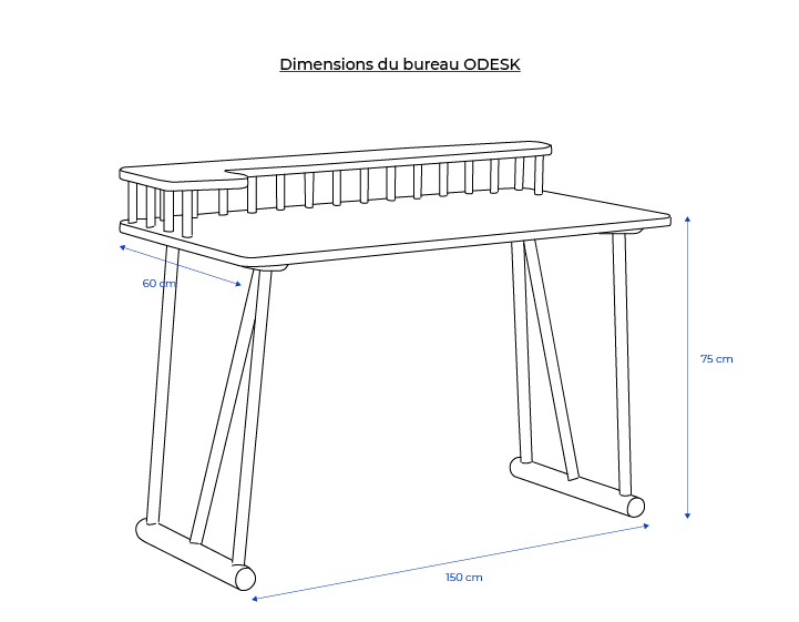 Bureau design en chêne teinte naturelle L150 cm Bureau design en chêne teinte naturelle L150 cm