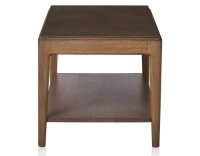 Table basse rectangulaire en chêne et céramique avec tablette en bois teinte noyer plateau céramique brun oxydé 100x50 cm Table basse rectangulaire en chêne et céramique avec tablette en bois teinte noyer plateau céramique brun oxydé 100x50 cm