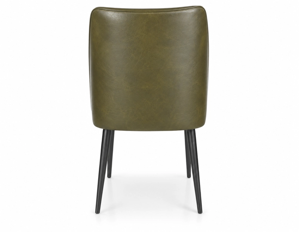 Chaise vintage cuir vert olive