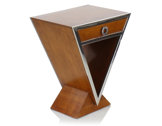 Art Deco bedside table cherry-stained wood